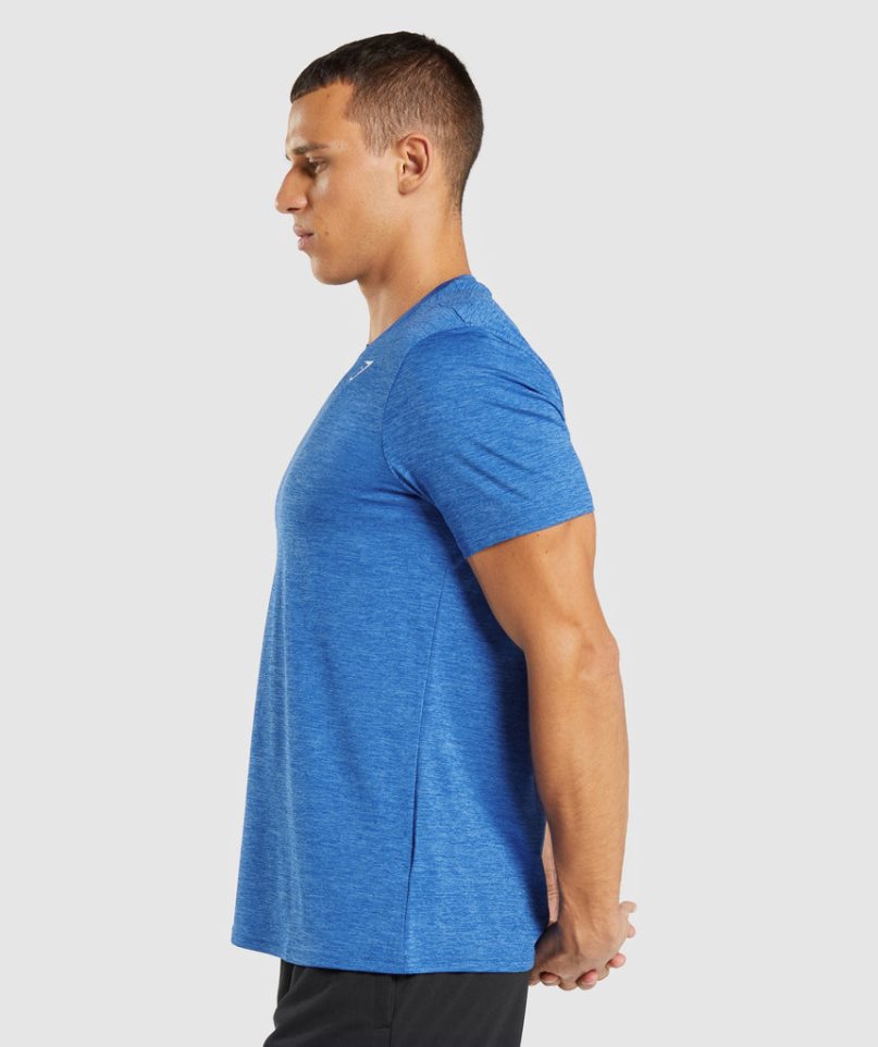 Men's Gymshark Arrival Marl T-Shirts Blue | NZ 5LIAWG